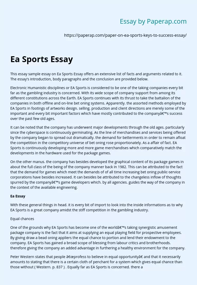 EA Sports Is the Most Advanced Company in the Gambling Industry