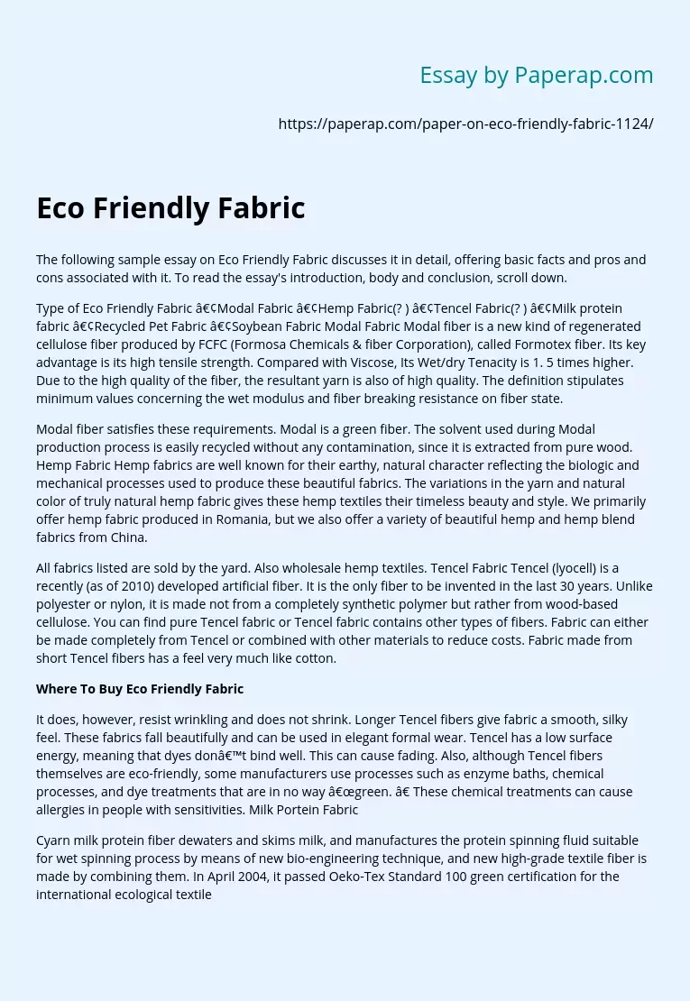 Where To Buy Eco Friendly Fabric