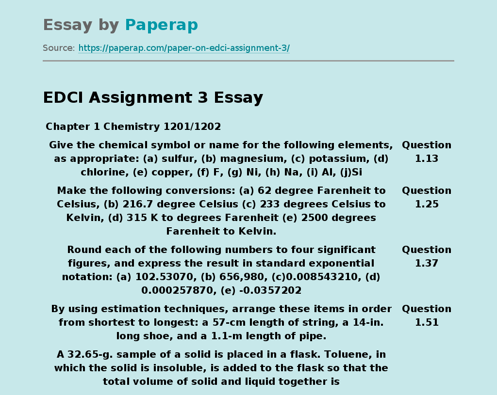 EDCI Assignment 3