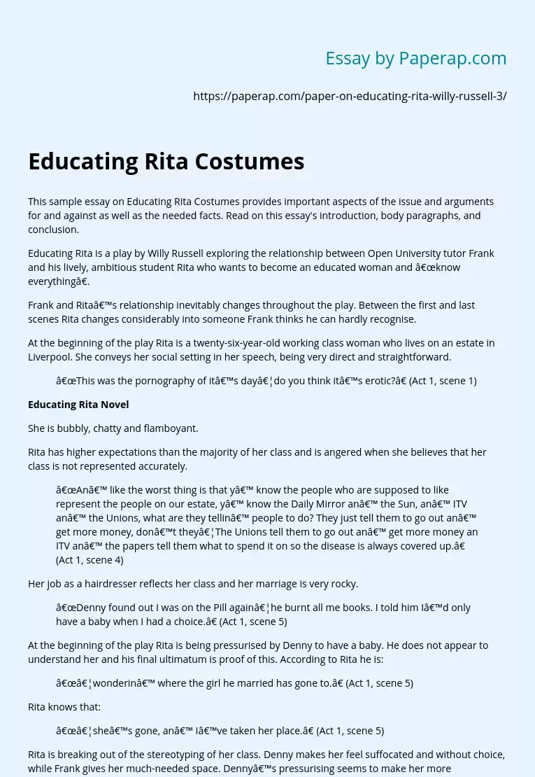Educating Rita Costumes
