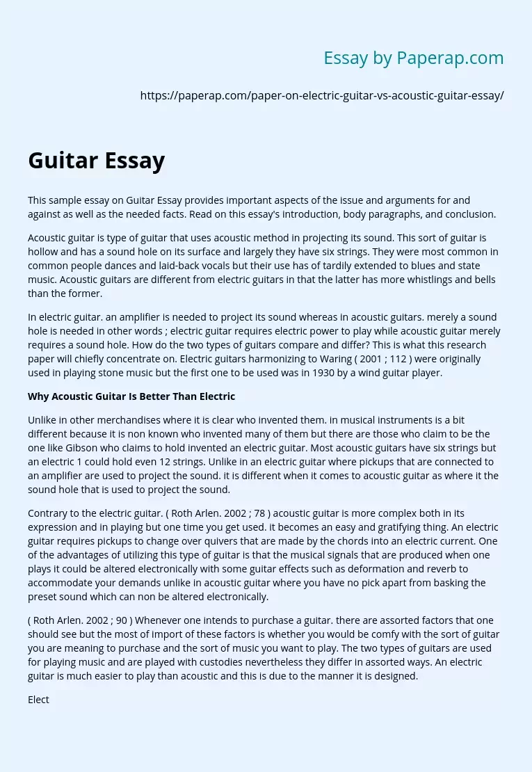 Why Acoustic Guitar Is Better Than Electric
