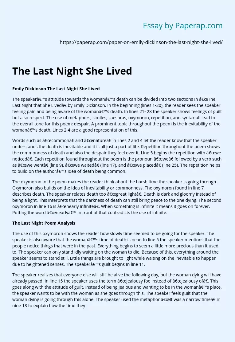 The Last Night She Lived
