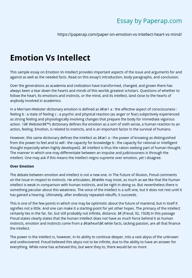 Emotion Vs Intellect