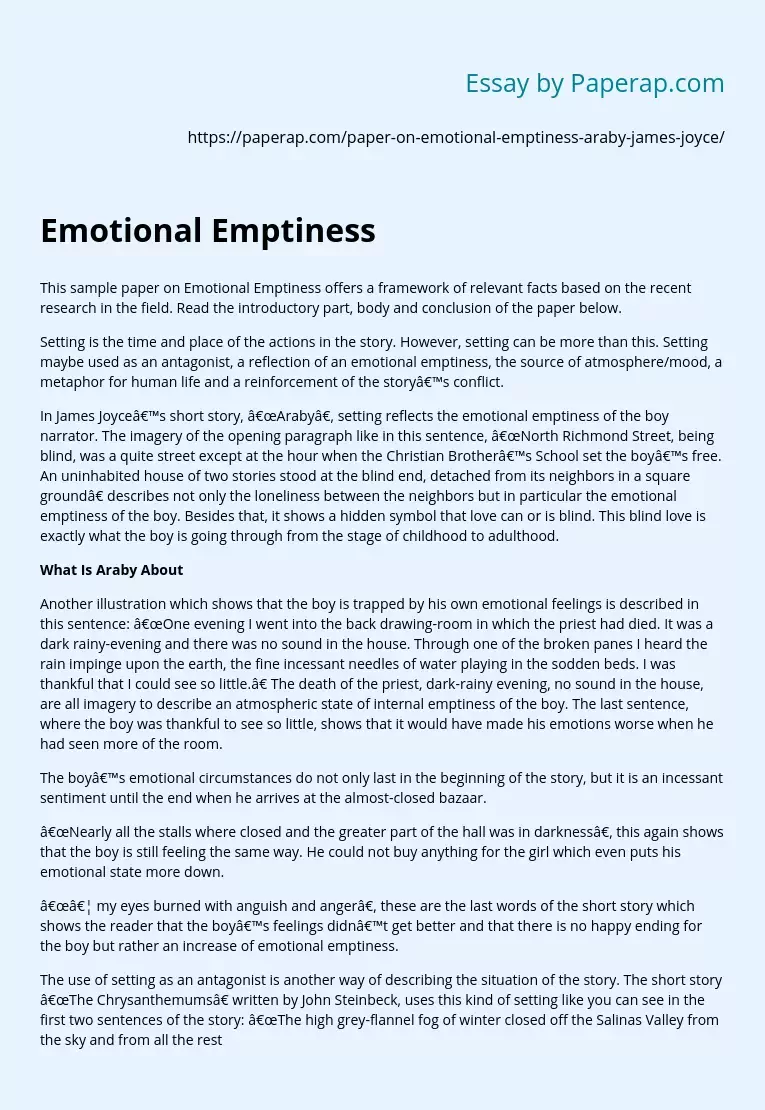 Emotional Emptiness