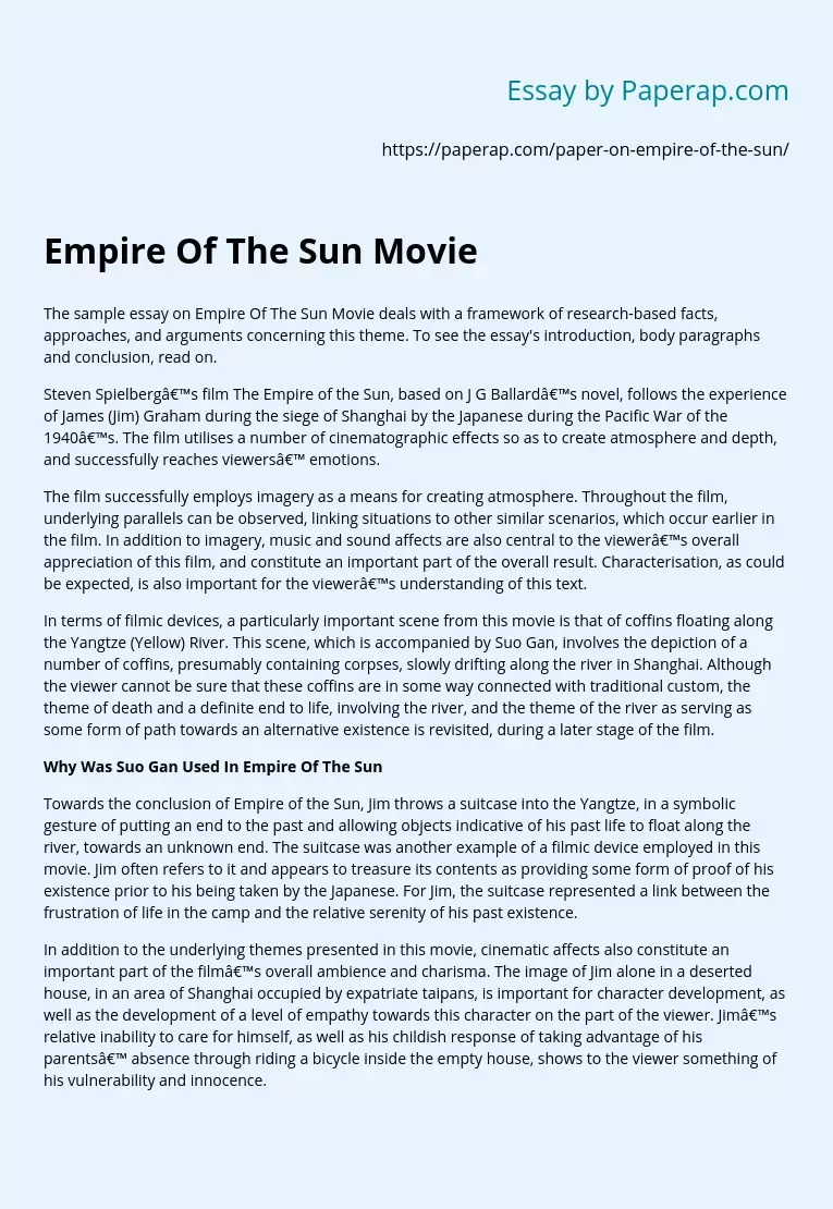 Empire Of The Sun Movie