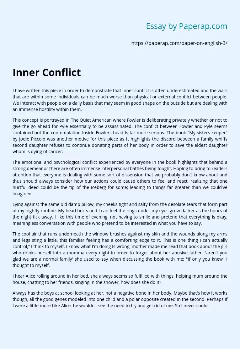 Underestimated Inner Conflict