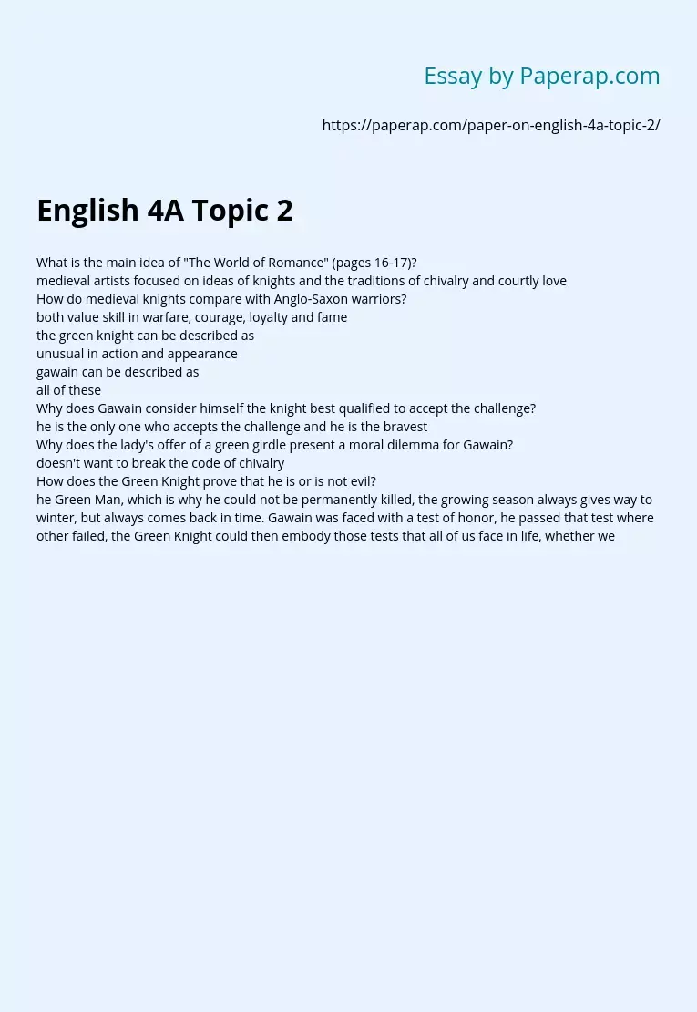 English 4A Topic 2