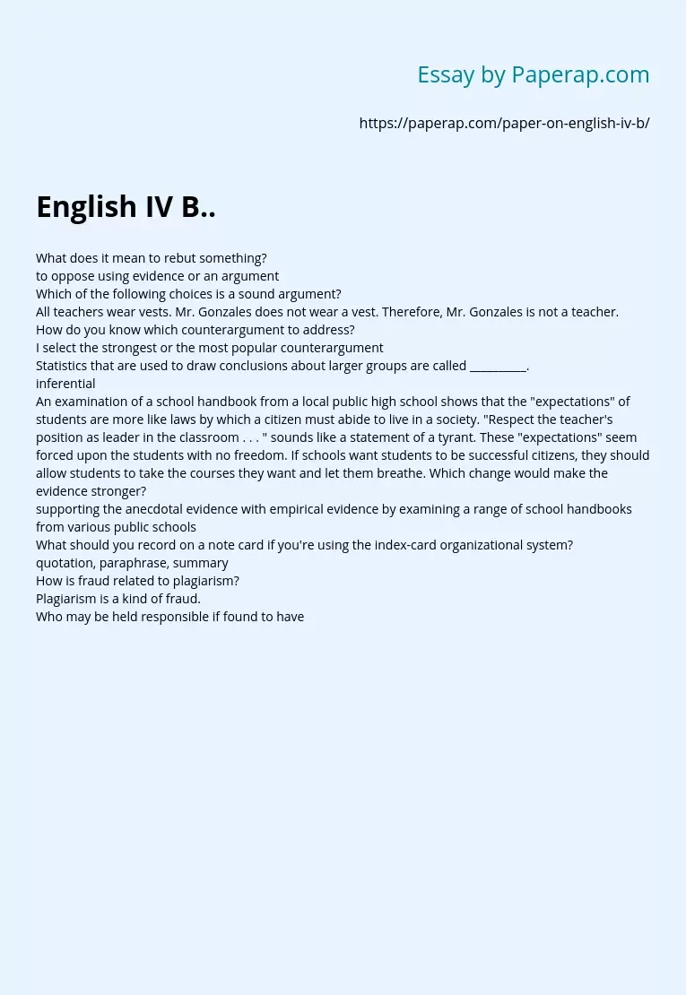 English IV B..
