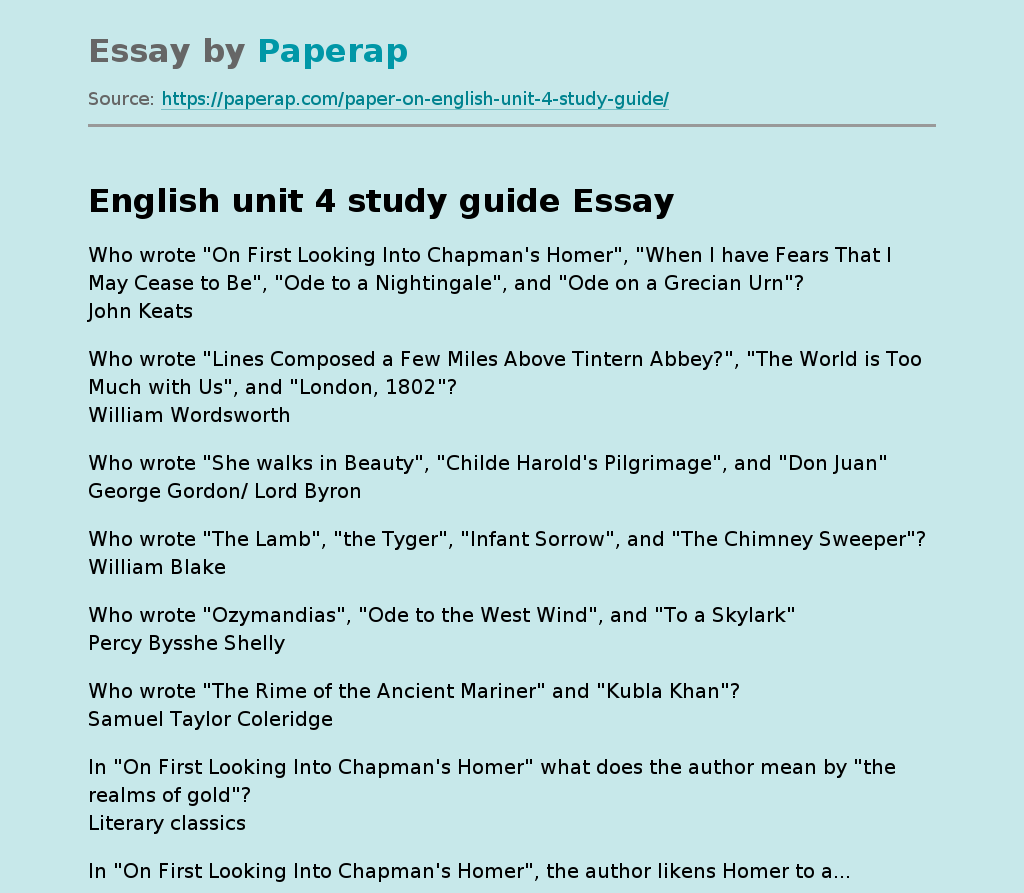 English unit 4 study guide