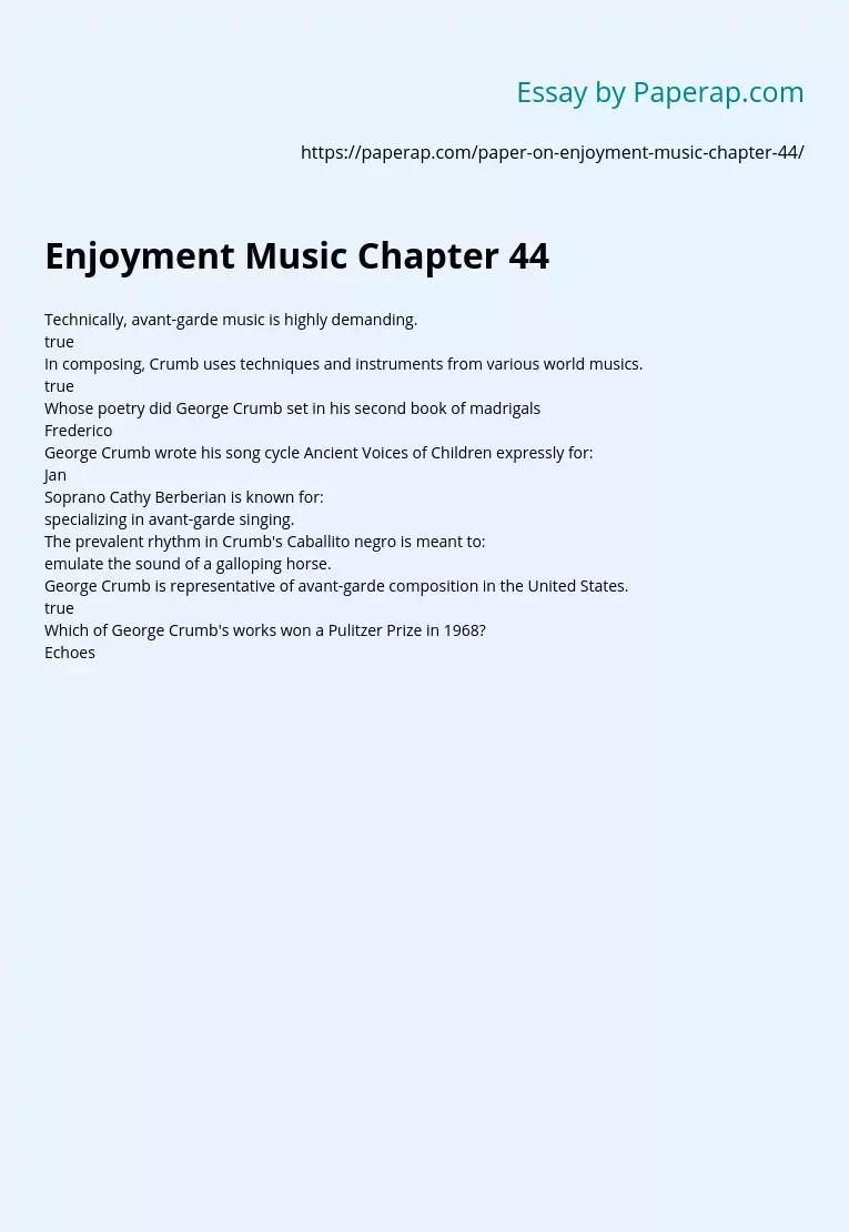 Enjoyment Music Chapter 44