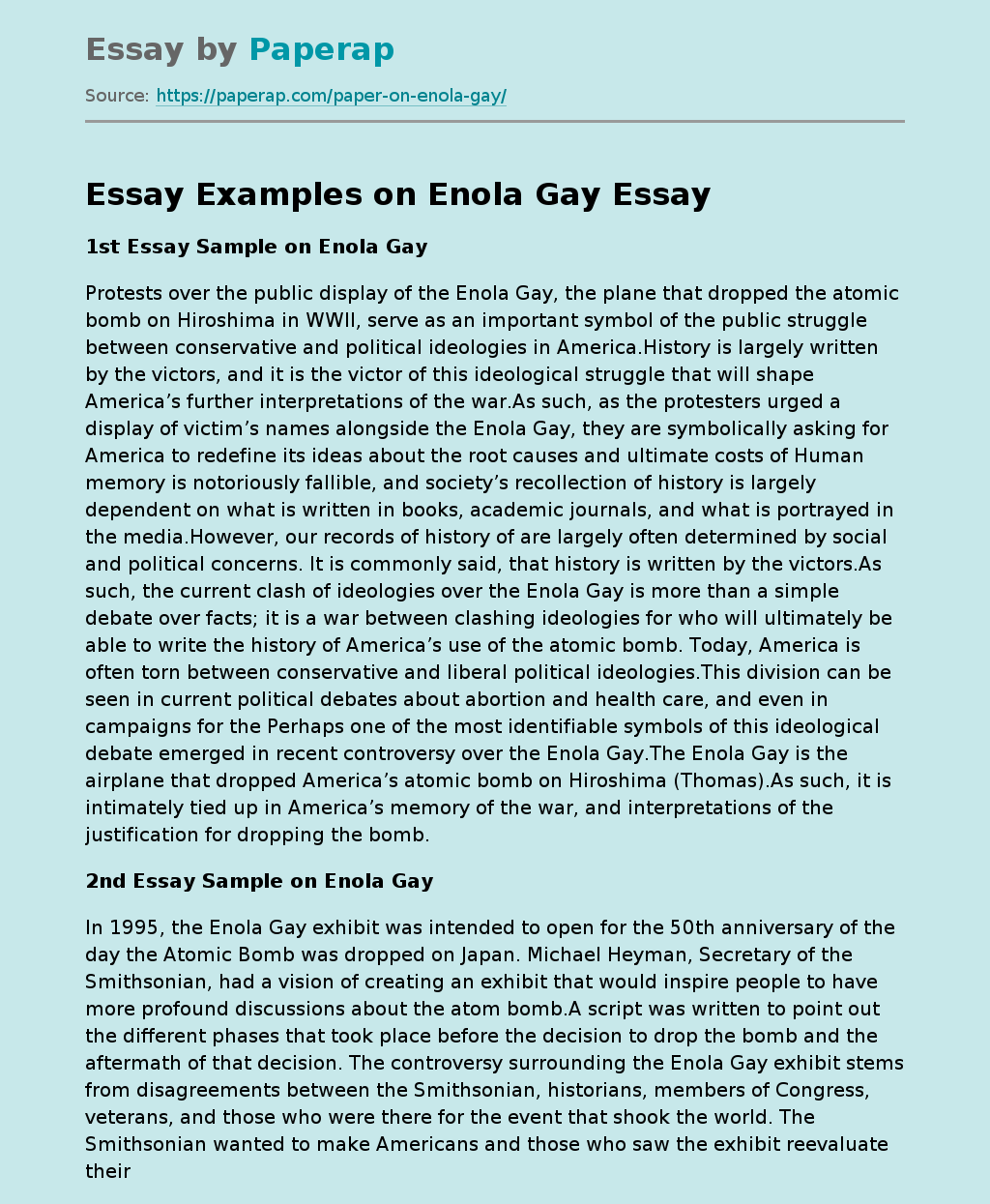 What is Enola Gay?