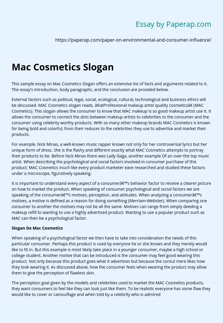 Mac Cosmetics Slogan