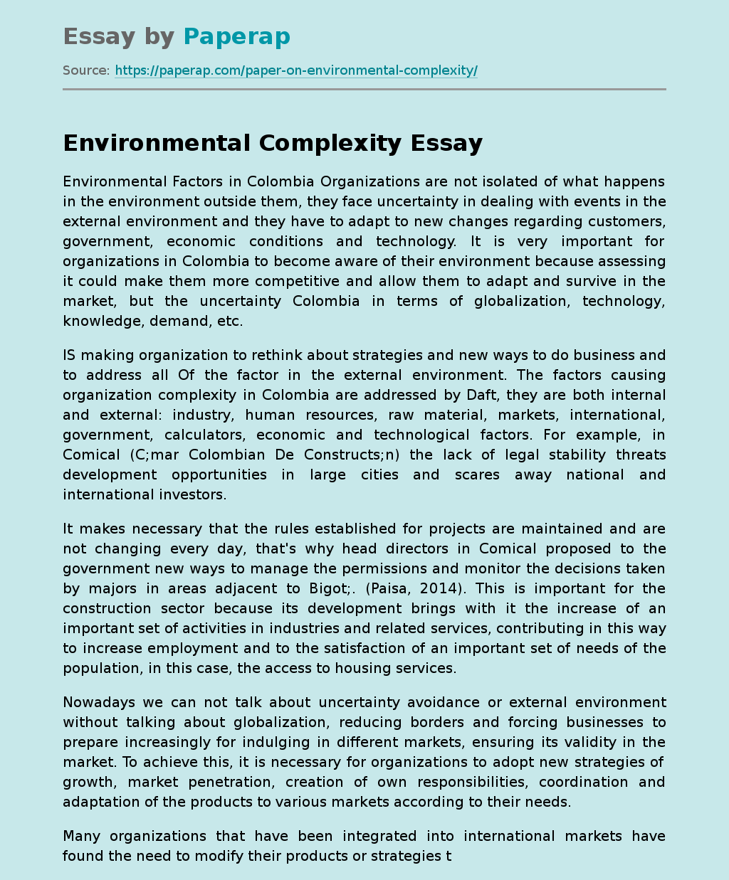Environmental Complexity