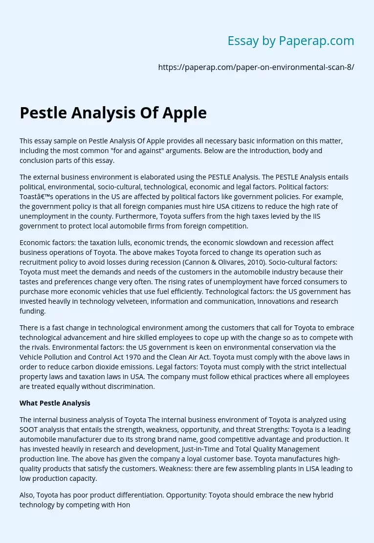 Pestle Analysis Of Apple