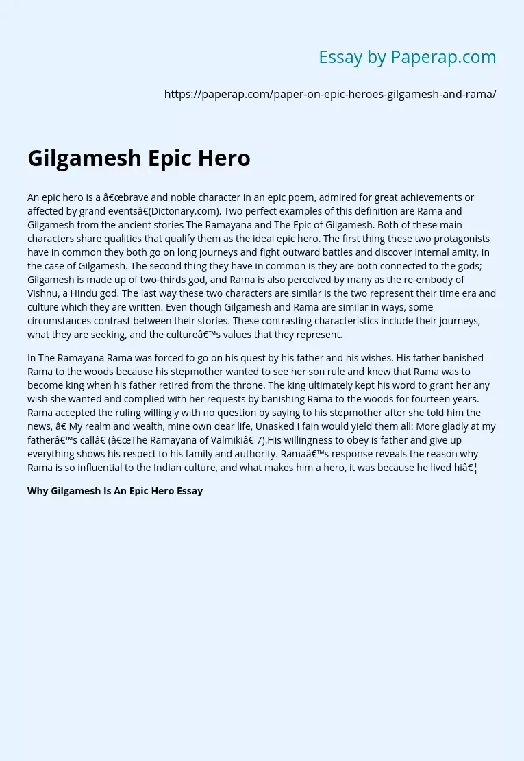 Gilgamesh Epic Hero