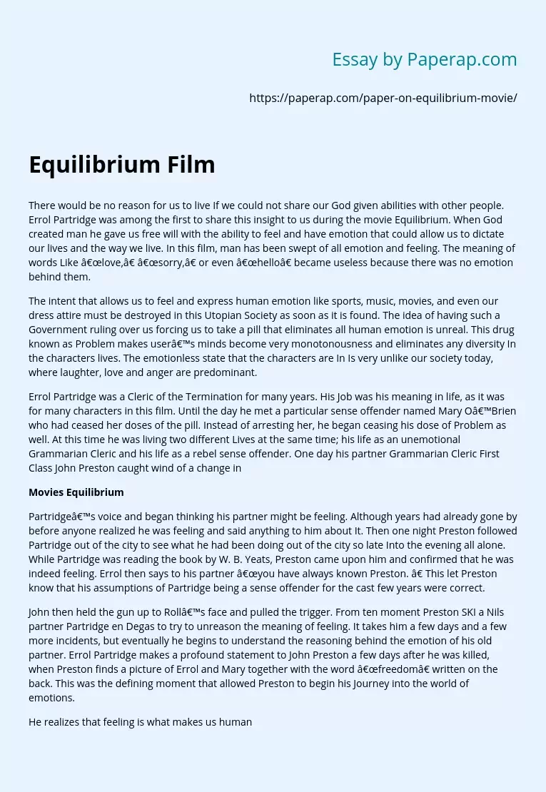 Equilibrium Film Analysis