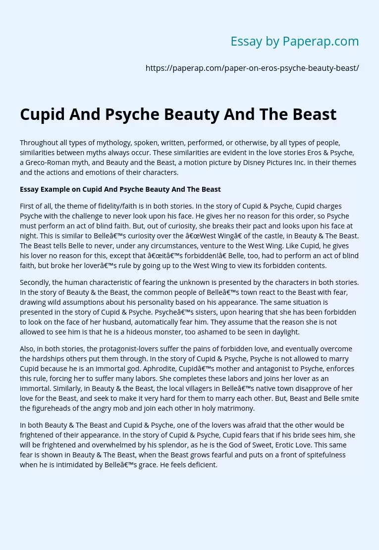 Cupid And Psyche Beauty And The Beast