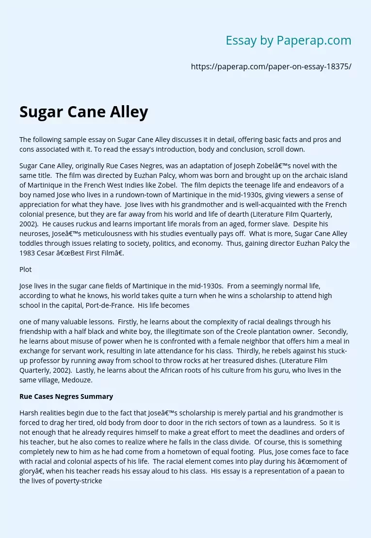 Sugar Cane Alley