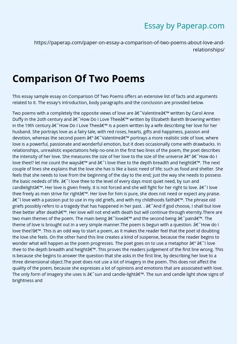 Comparison Of Two Poems