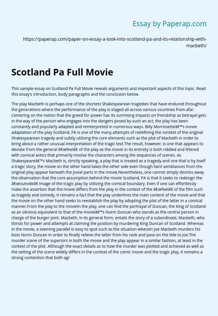 Scotland Pa Full Movie