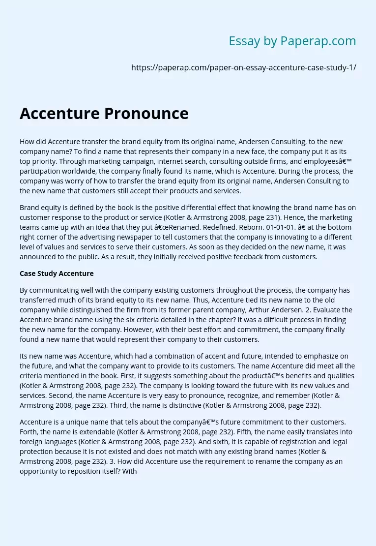 Accenture Pronounce