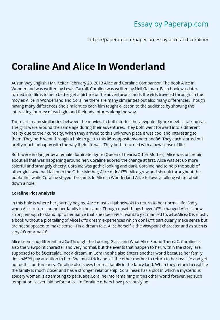 Coraline And Alice In Wonderland