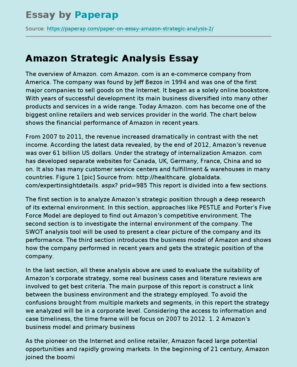 Amazon Strategic Analysis