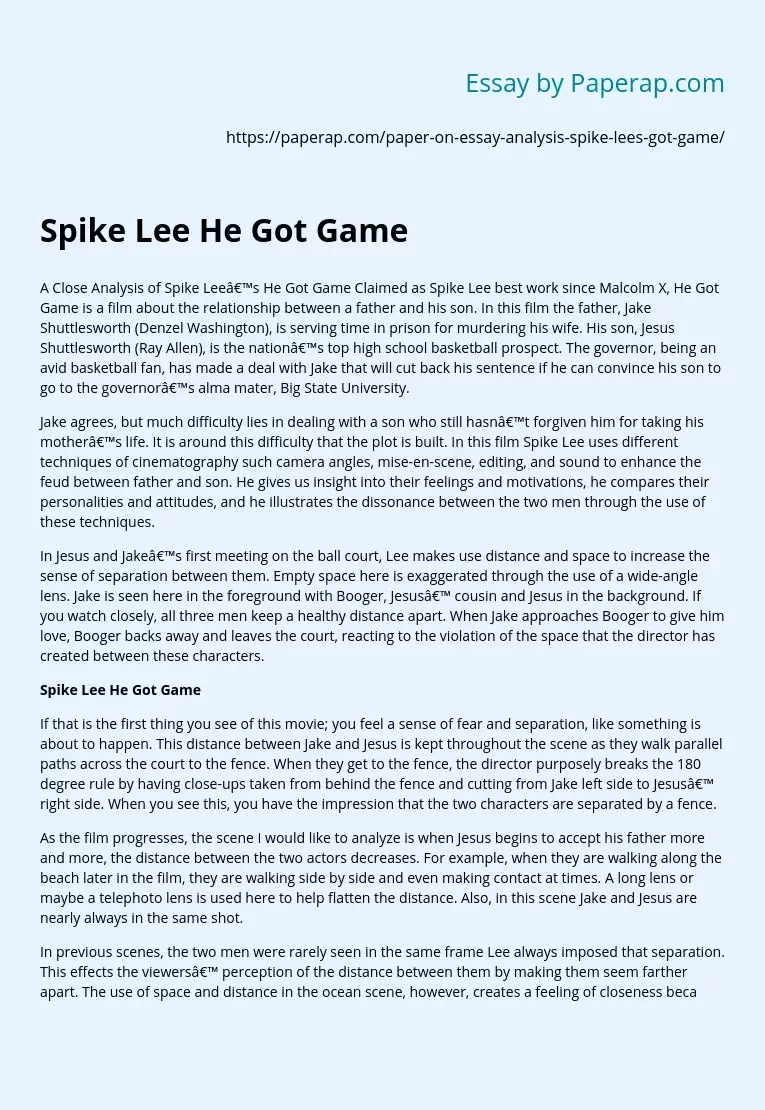 Spike Lee He Got Game