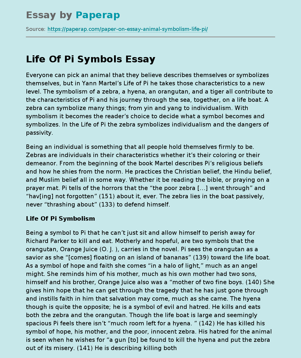 Life Of Pi Symbols