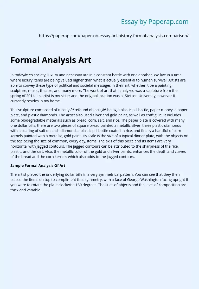 essay on painting analysis
