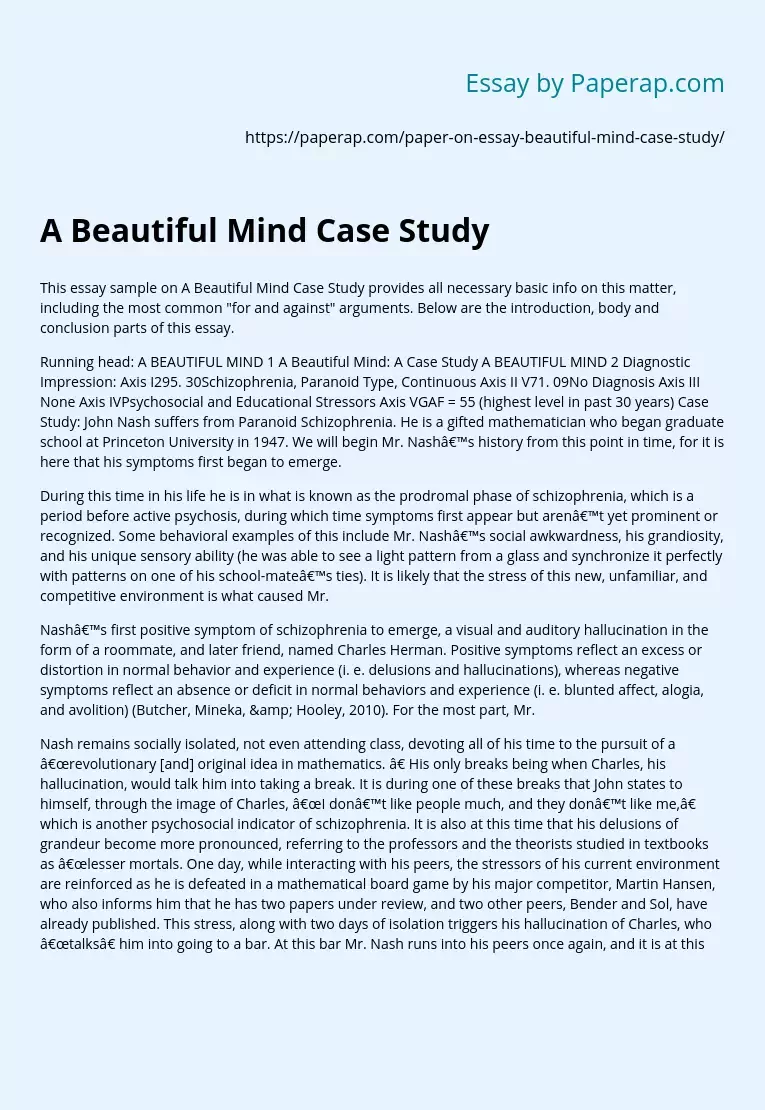 A Beautiful Mind Case Study