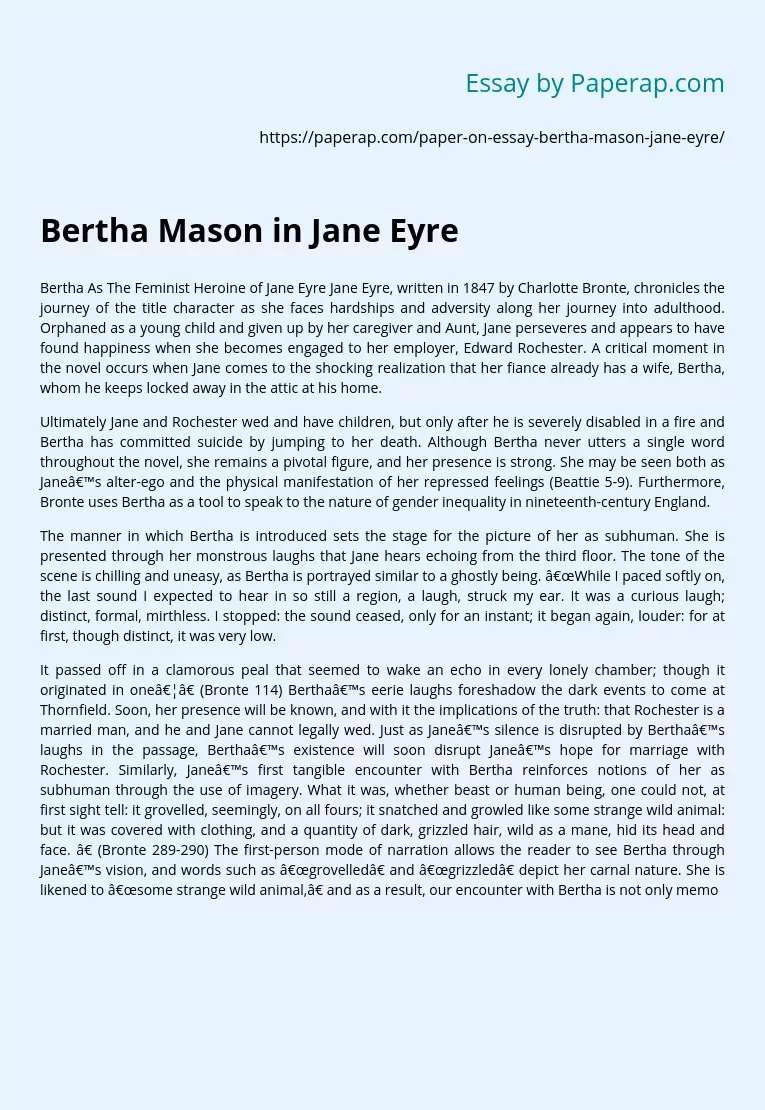 Bertha Mason in Jane Eyre