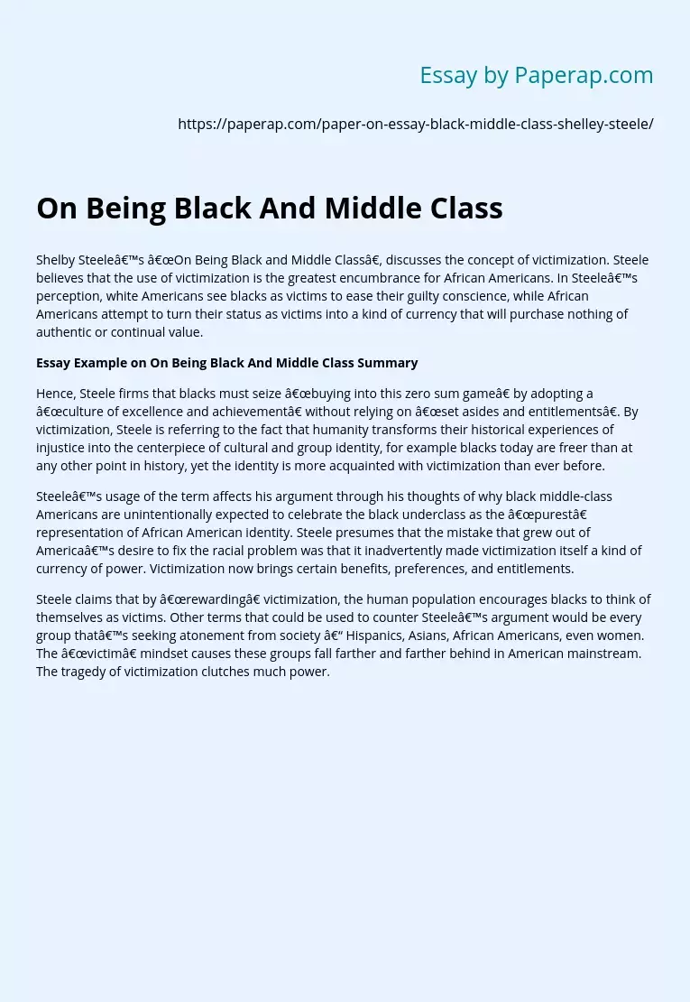 On Being Black And Middle Class