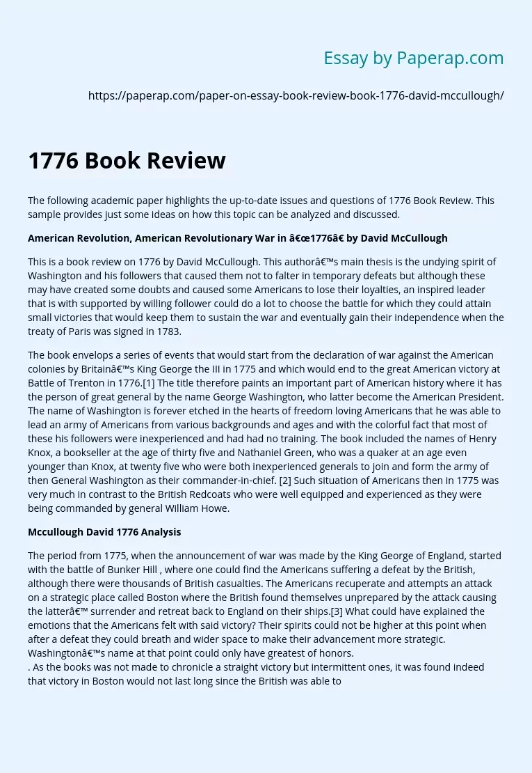 1776 Book Review