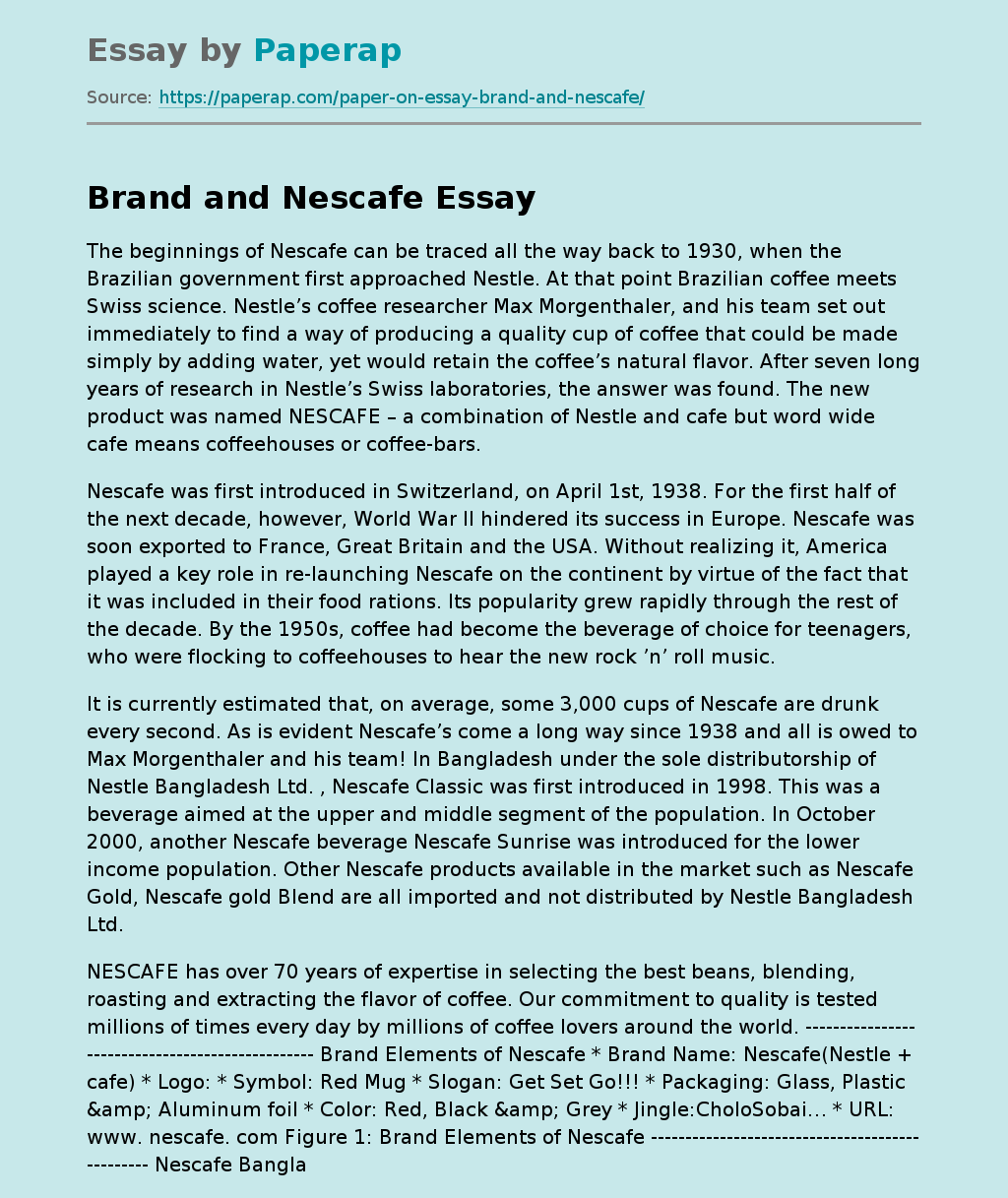 Brand and Nescafe