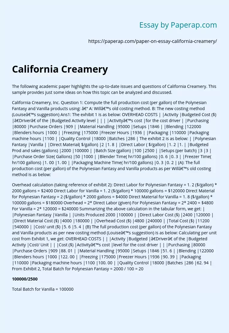 California Creamery