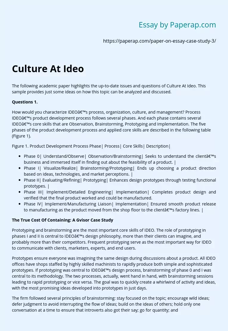 Culture At Ideo