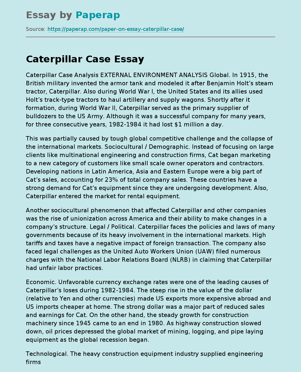 Caterpillar Case