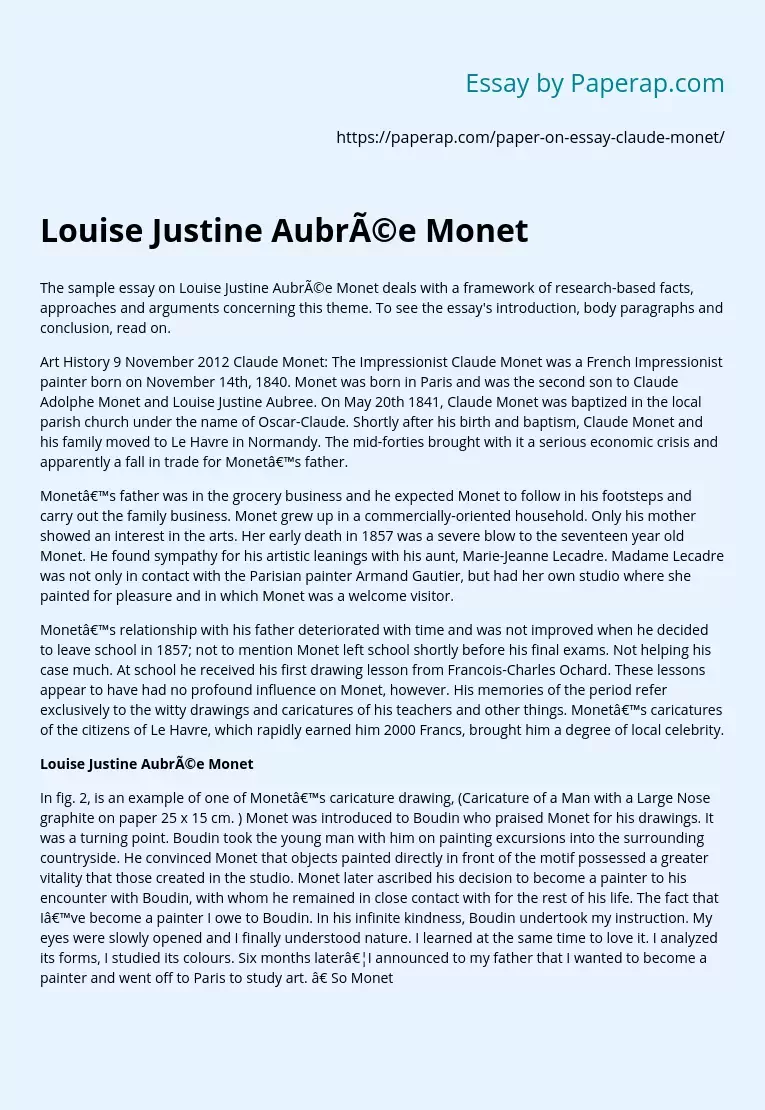 Louise Justine Aubrée Monet