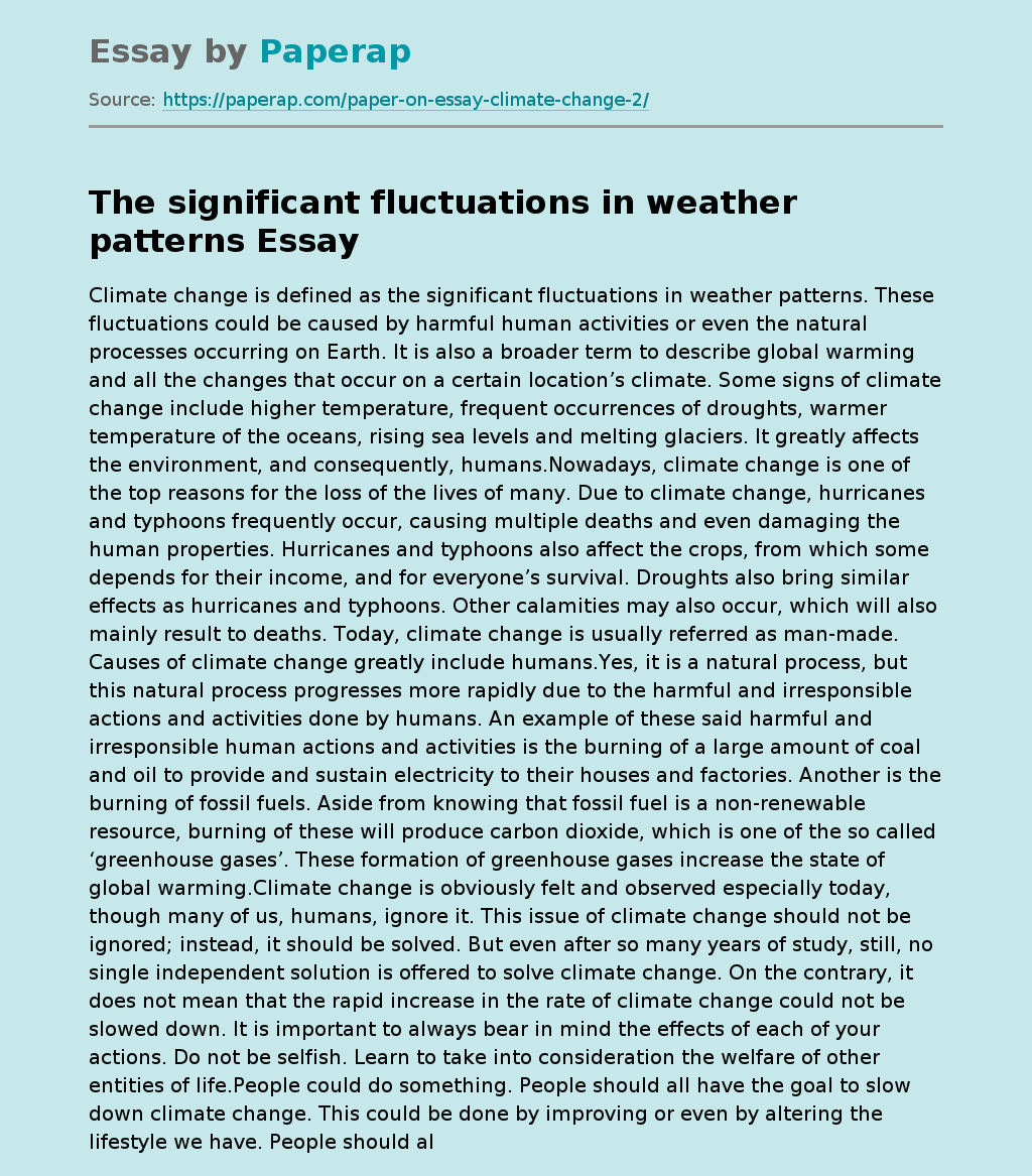 Deviations in Weather Parameters Over Time From Tens to Millions of Years