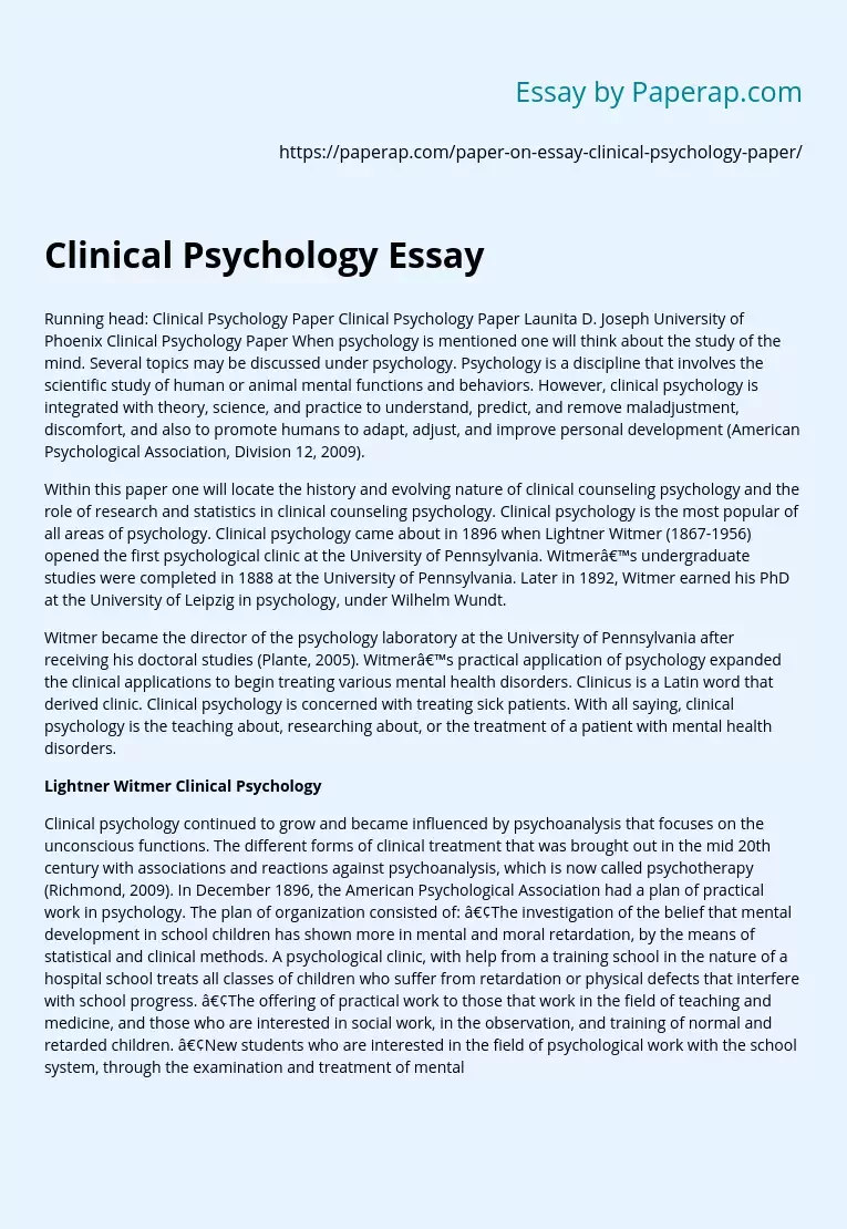 clinical psychology essay topics