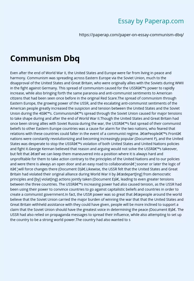 Реферат: Communism An Overview Essay Research Paper Communism