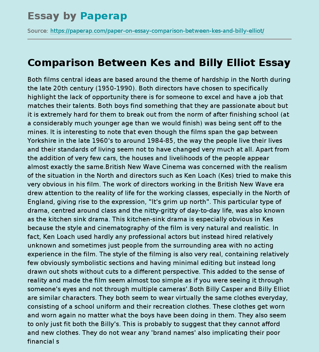 Comparison Between Kes and Billy Elliot