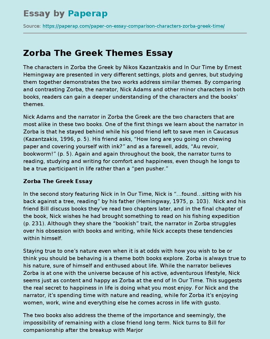 Zorba The Greek Themes