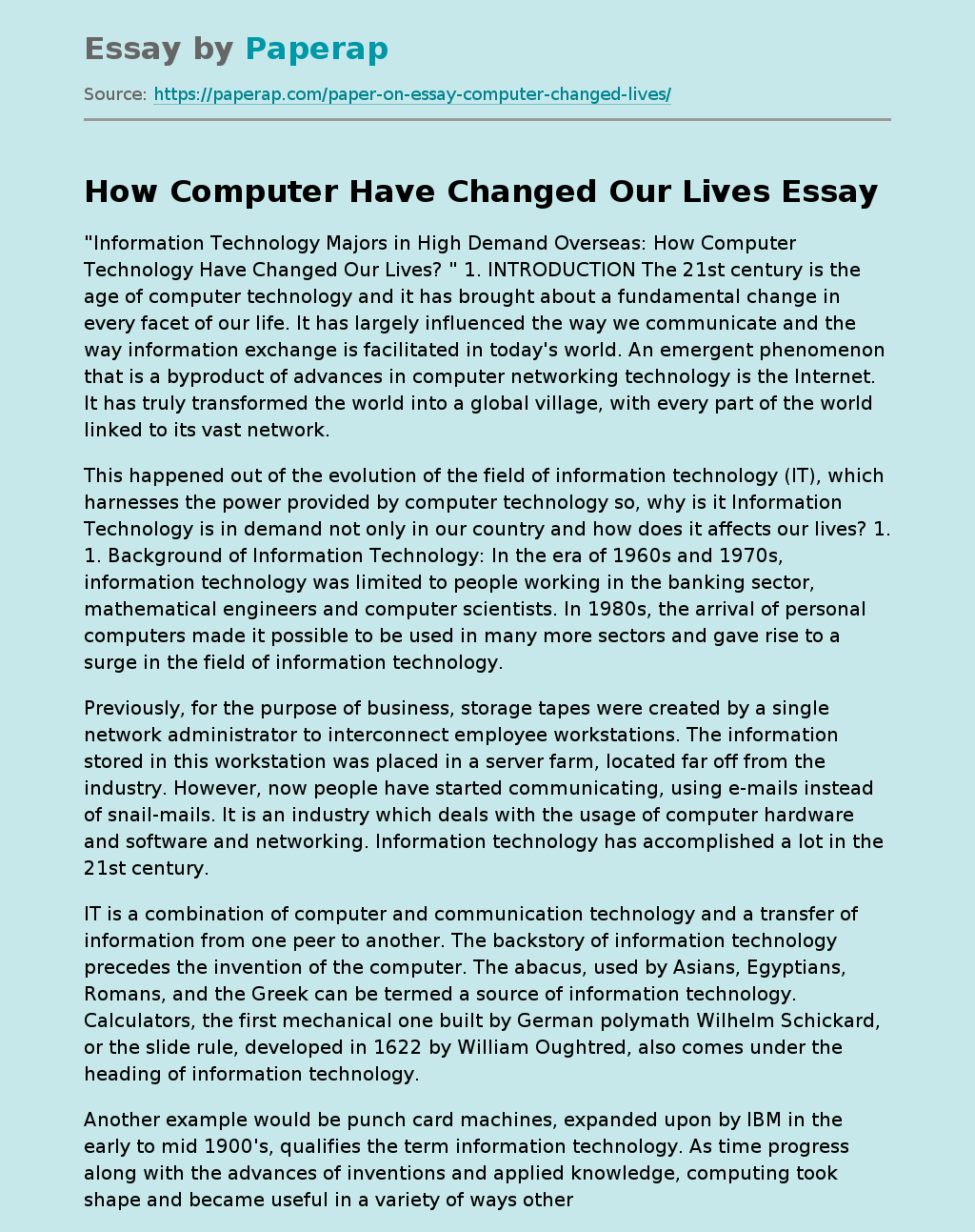 How Computer Have Changed Our Lives