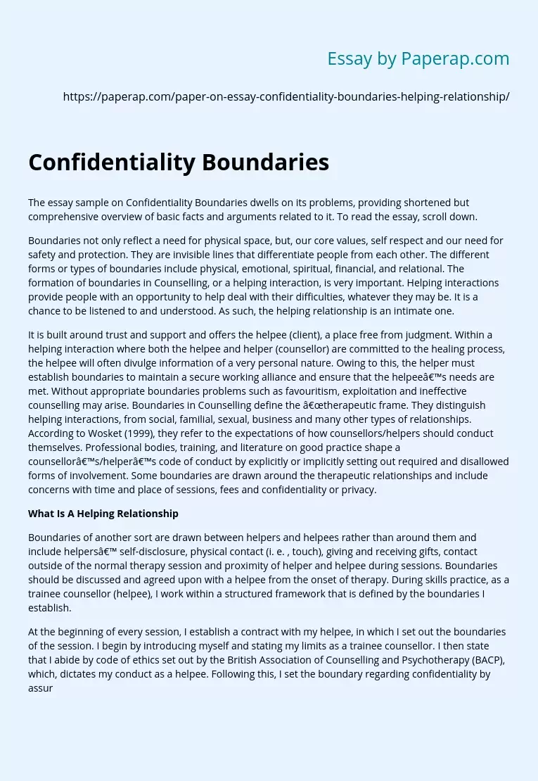 Confidentiality Boundaries