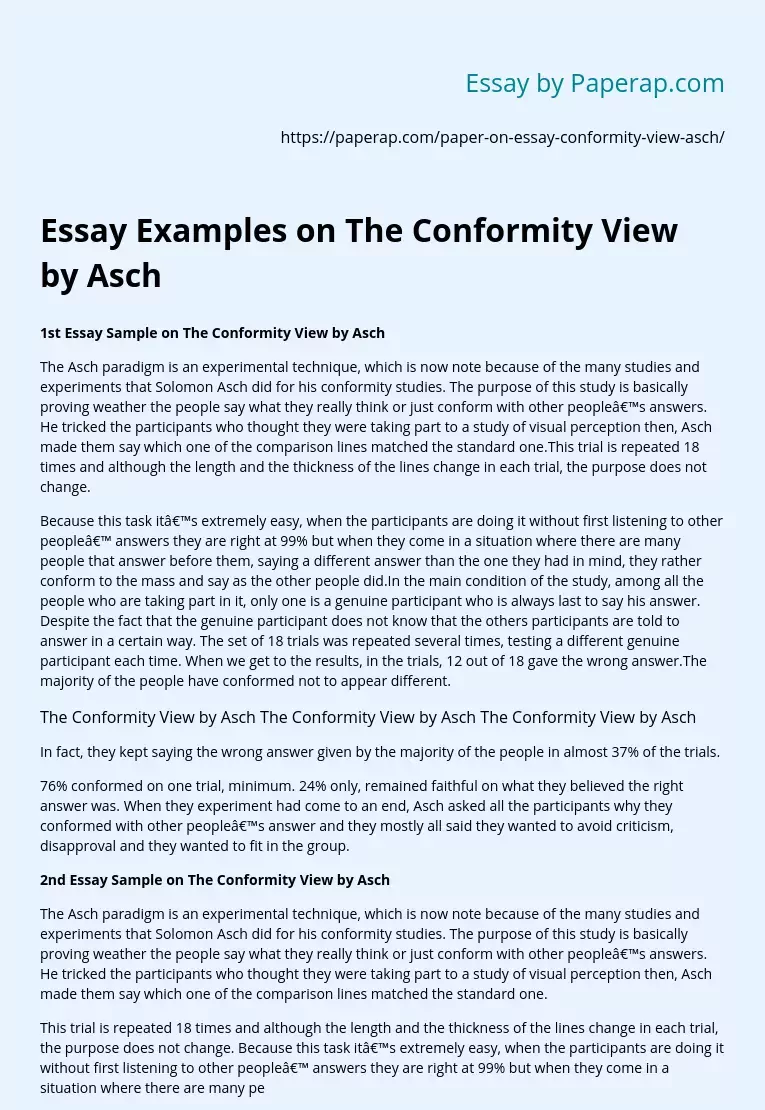 conformity essay thesis