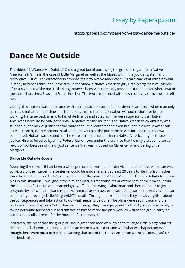 Dance Me Outside