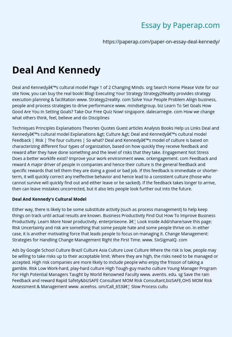 Deal And Kennedy