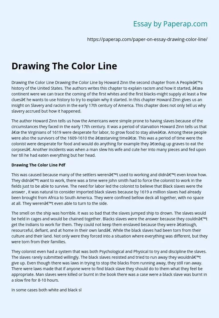 Drawing The Color Line